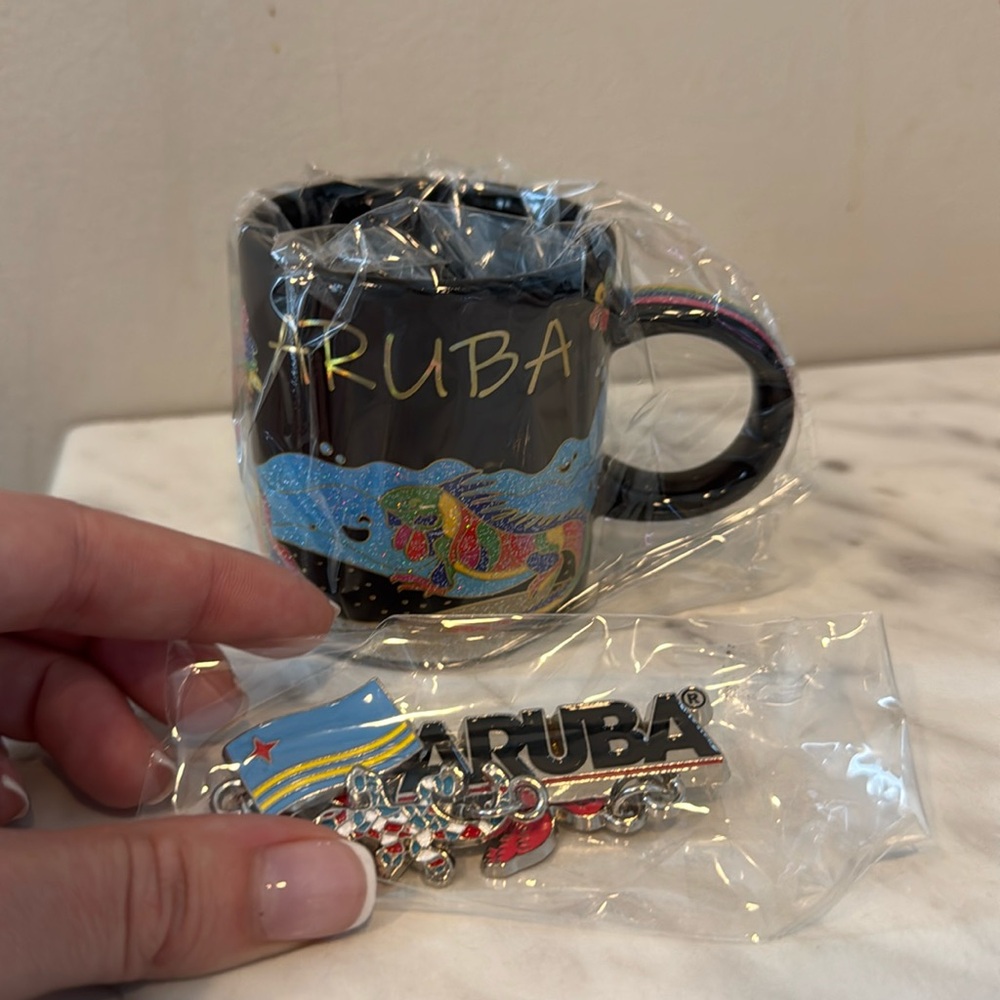 NWT Bundle of Aruba Espresso Mug & Keychain